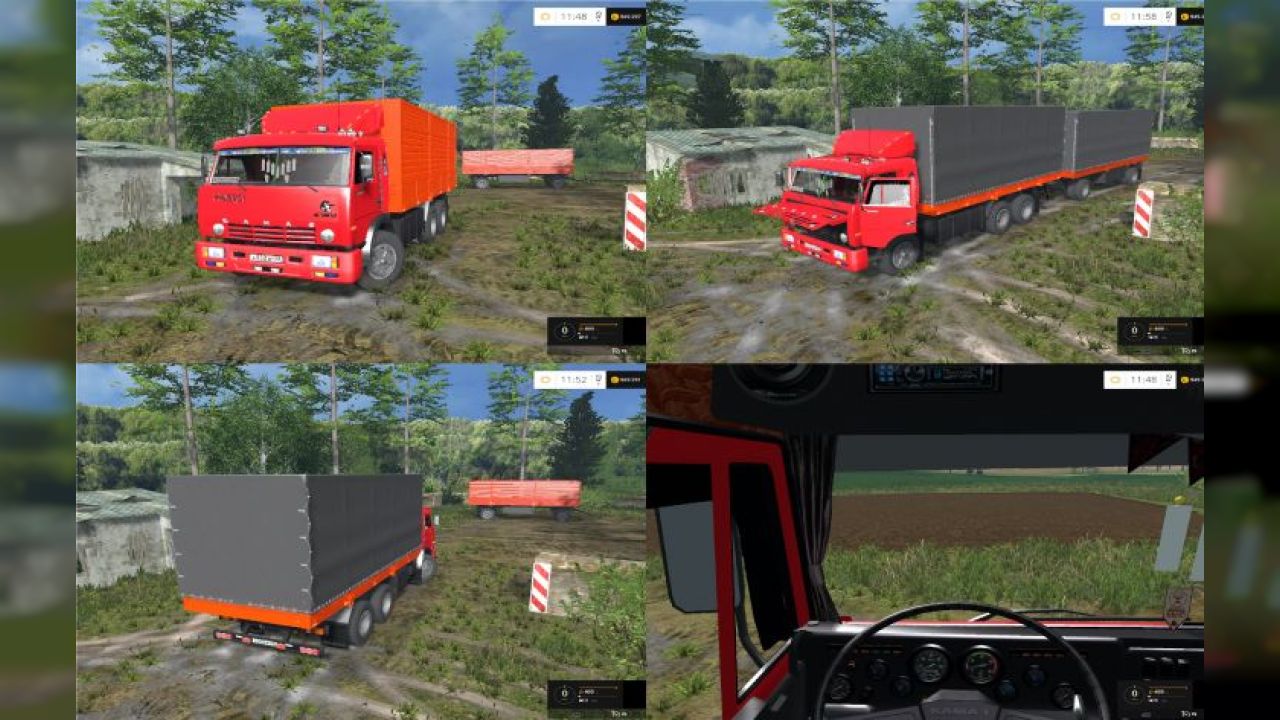 KamAZ 53212 Red + Trailer GKB