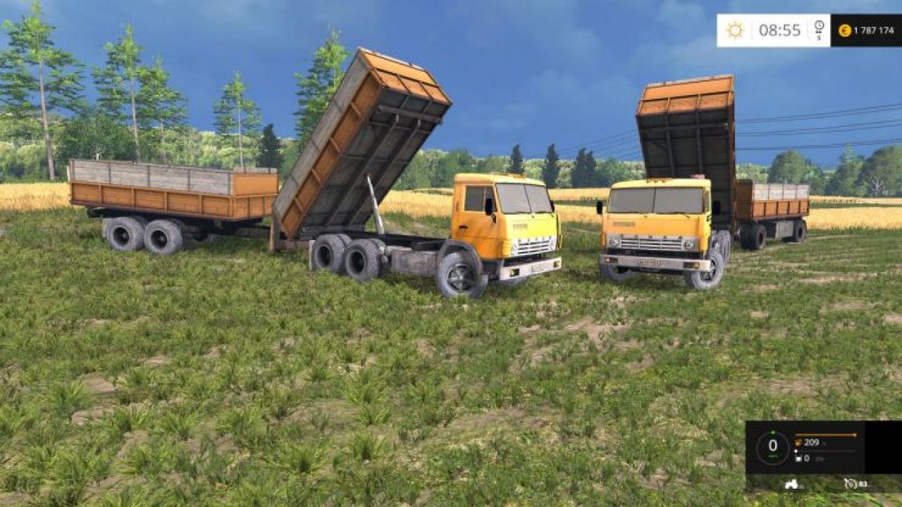 KamAz-55102 Yelow + Trailers v1.3