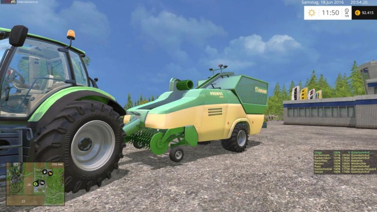 Krone Premos 5000 for standard maps