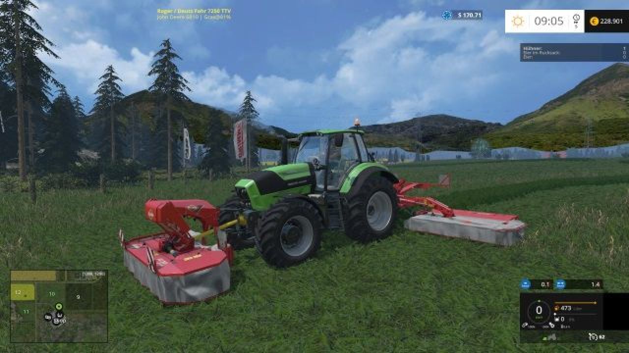 Kuhn FC313F / FC883 with swathing (FBM Team-Mod)