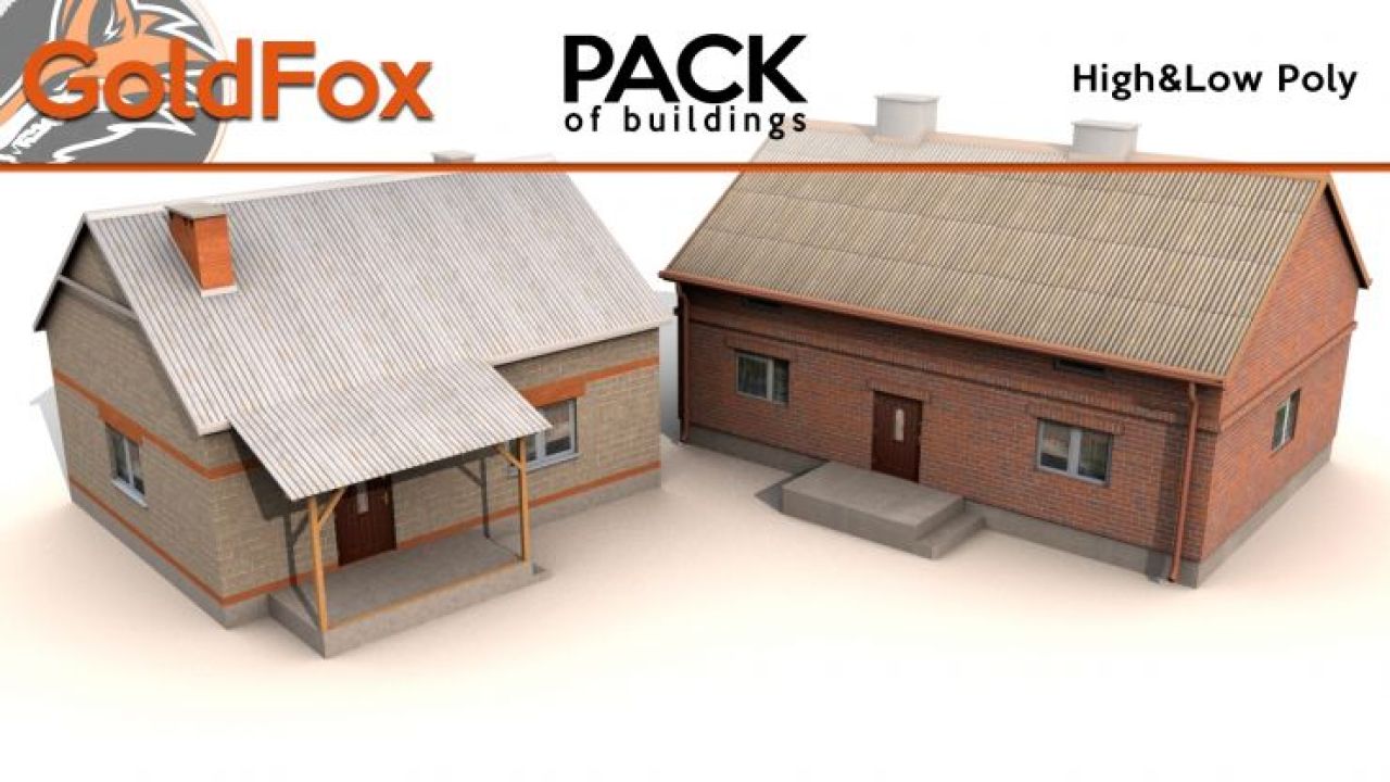 Pack Houses by GoldFox (High & Low Poly)