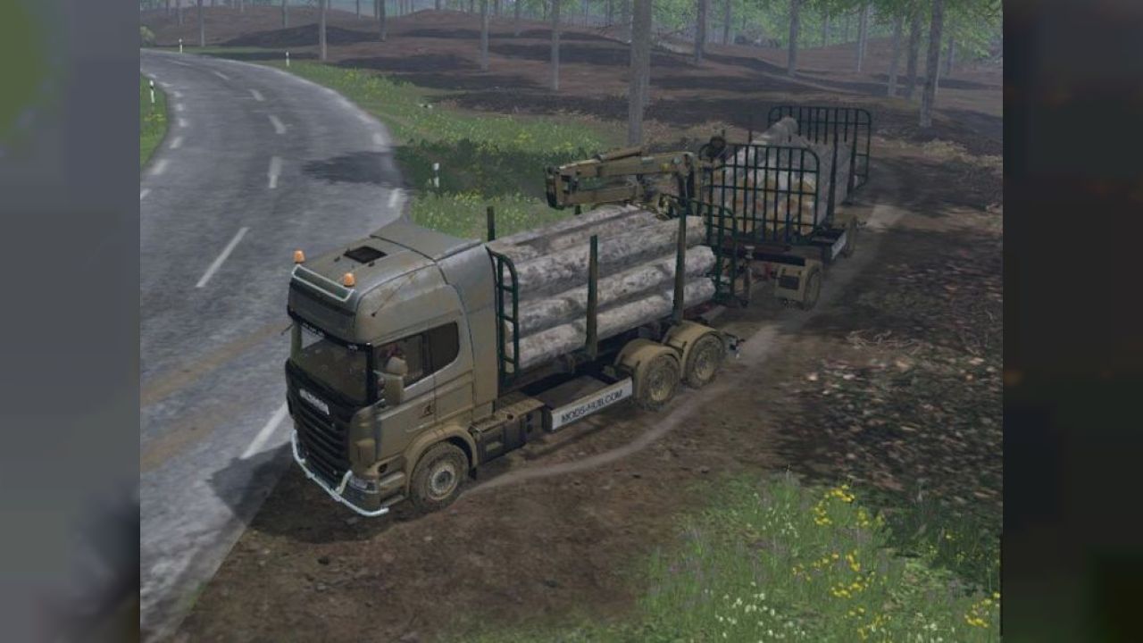 Scania R730 forest and trailer