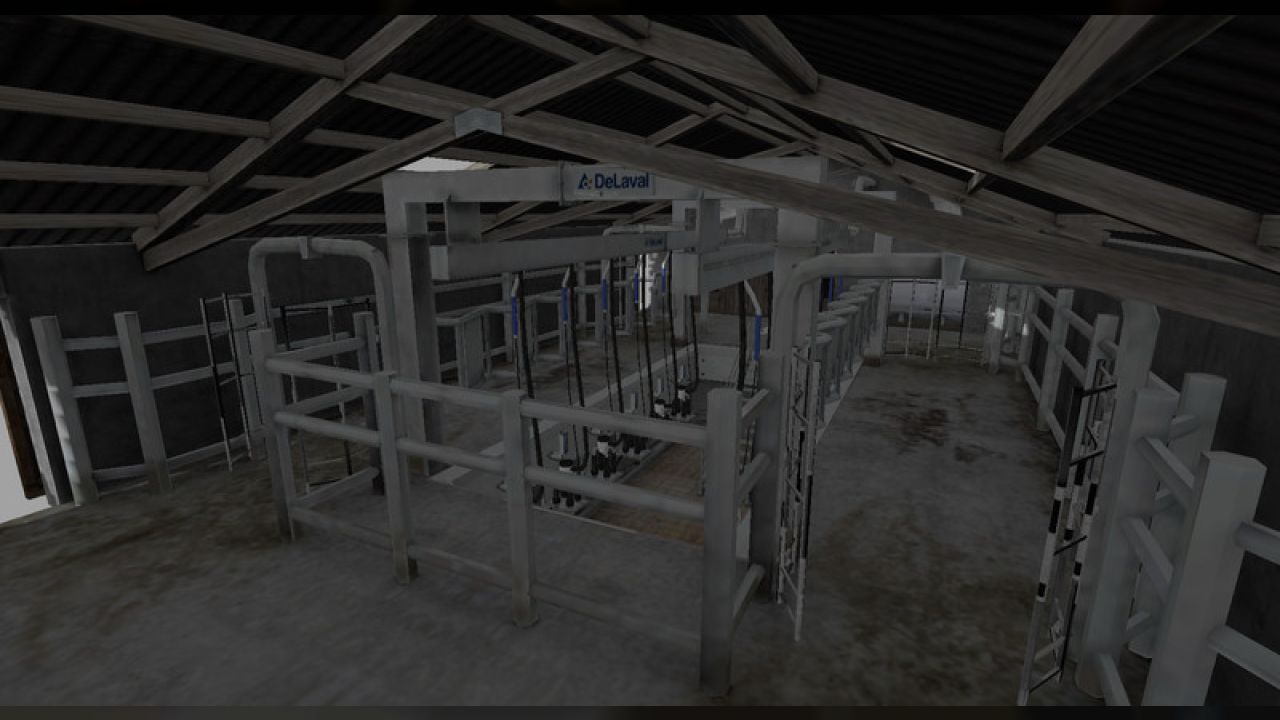 Milk cowshed with milking parlor