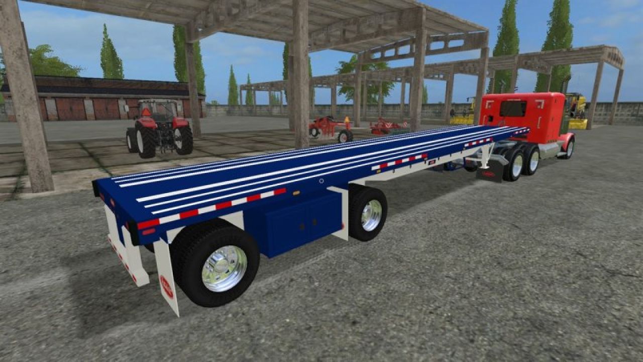 Peterbilt 388 and Manic flatbed trailer