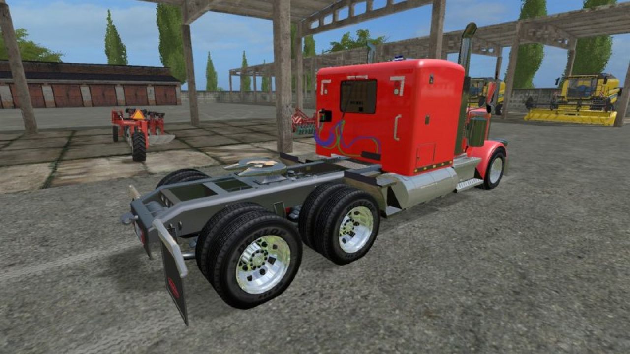 Peterbilt 388 and Manic flatbed trailer