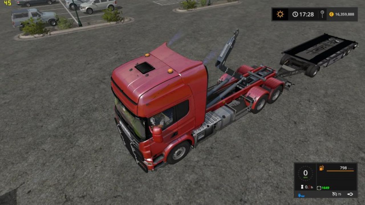 Scania V8 Hook Lift With Rail Trailer