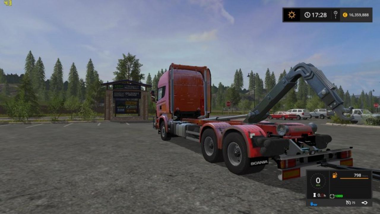 Scania V8 Hook Lift With Rail Trailer