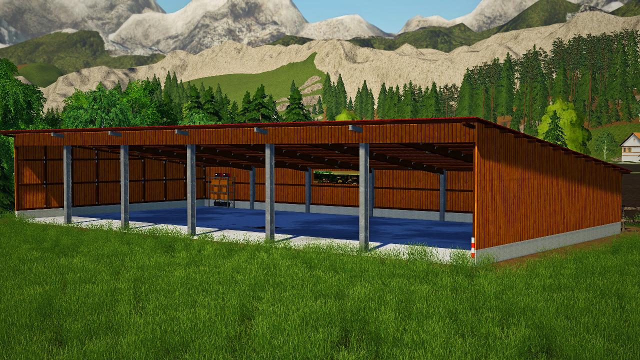 Long hangar en bois