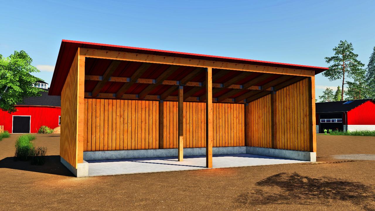 Hangar ouvert en bois