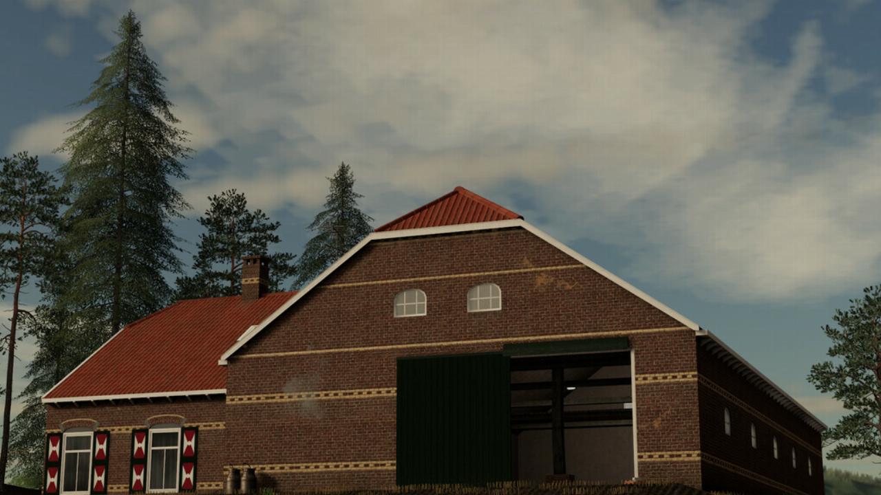 Old Styled Farmhouse With Barn