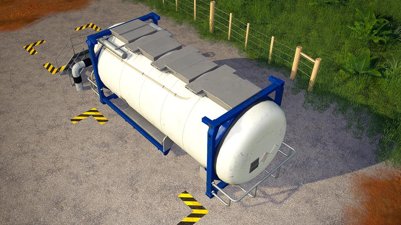 Placeable fertilizer tank