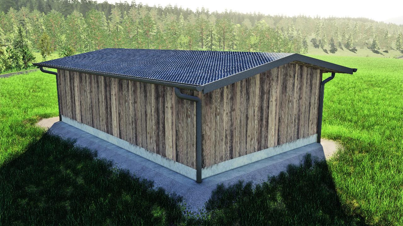 Hangar en bois avec portes