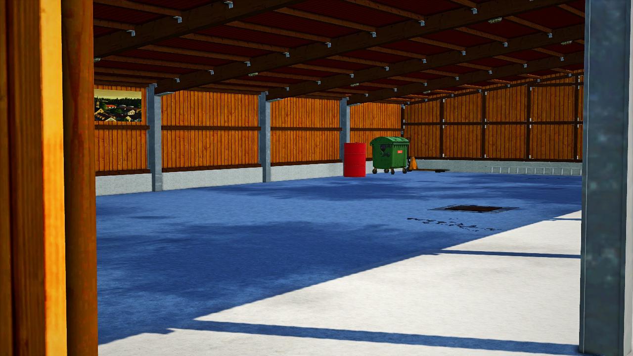 Long hangar en bois