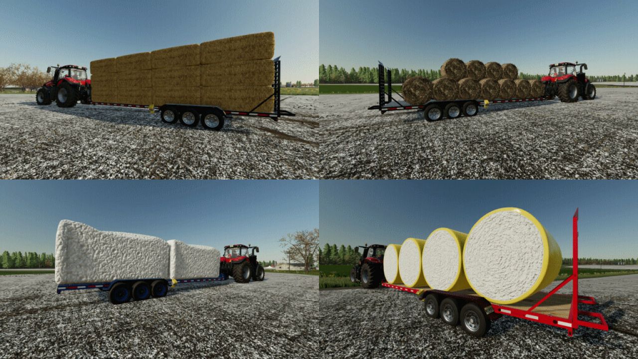 30' Flatbed Autoloading Bale Trailer