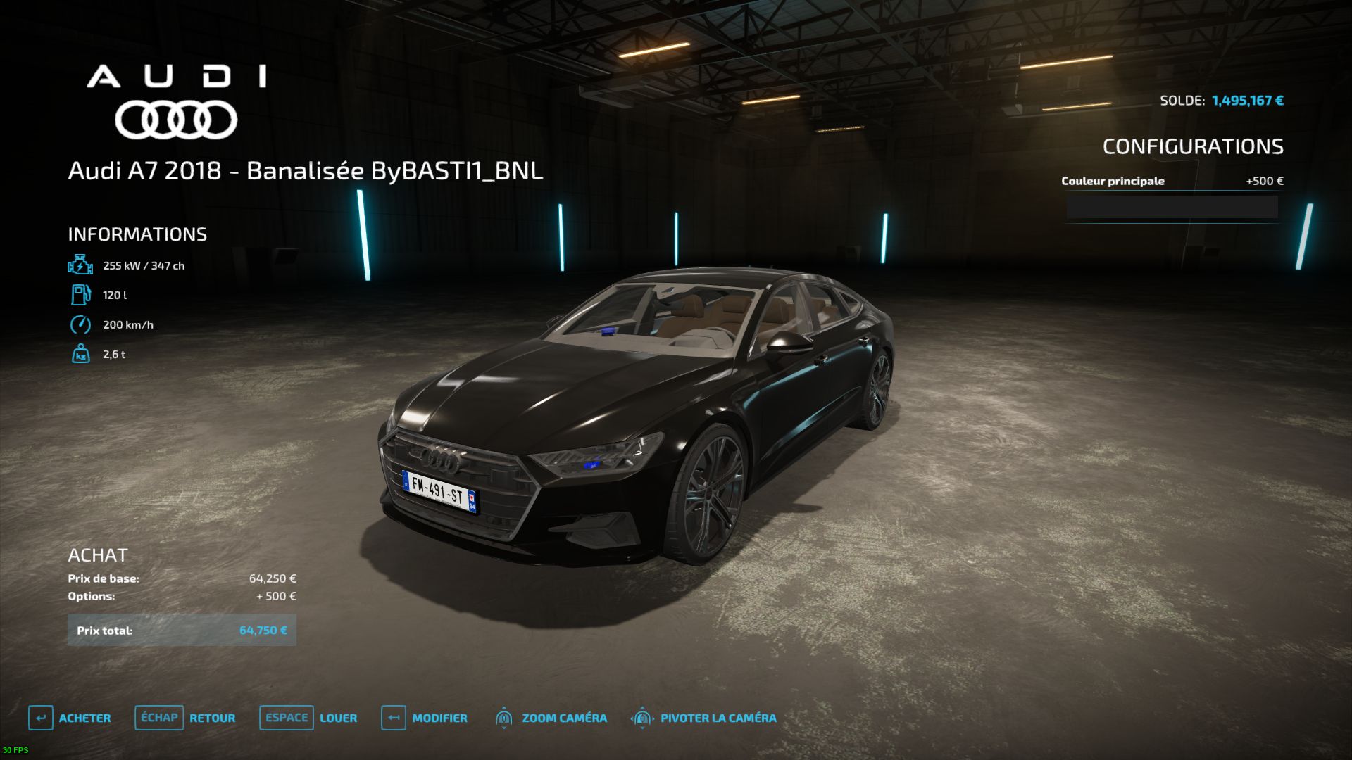 Audi A7 2018 - Gendarmerie "Banalisée"