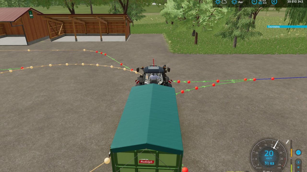 Parcours AutoDrive pour la carte " Lazy_Acres_Farm " .