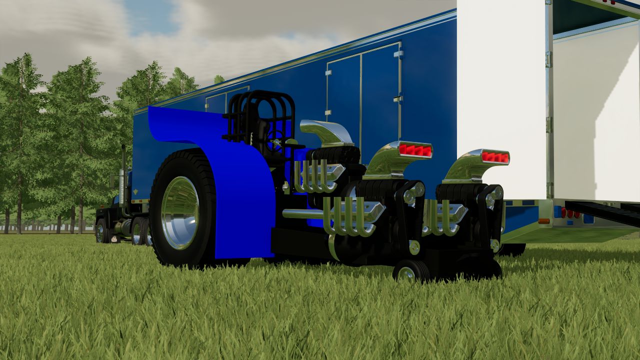 Blue Modified Pulling Tractor FS22 - KingMods