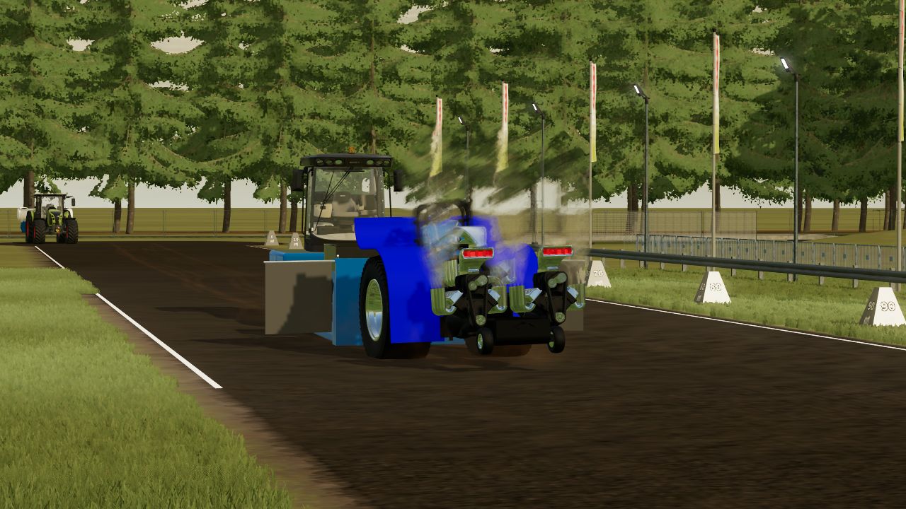 Blue Modified Pulling Tractor