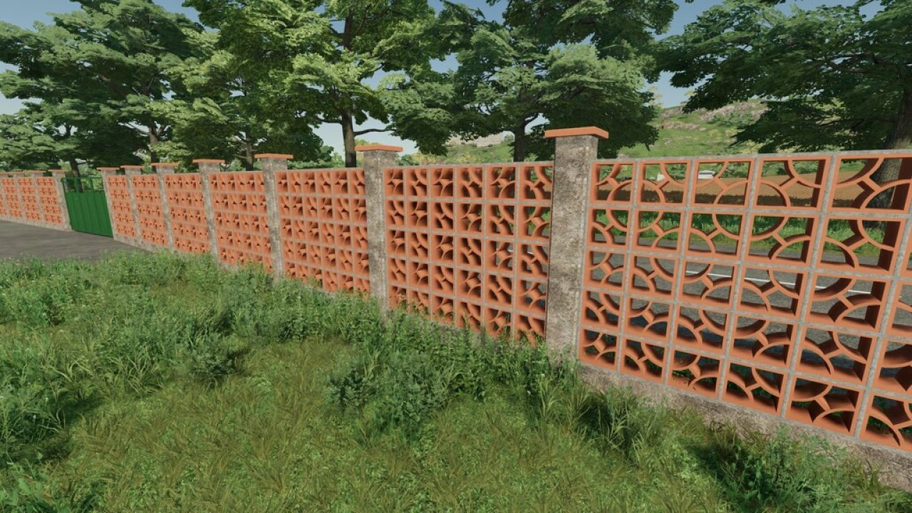 Brick Fence And Metal Gate