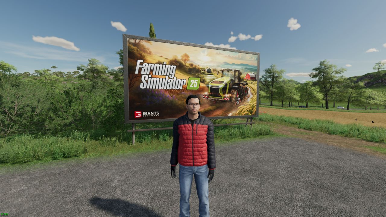 Cartellone pubblicitario “Farming Simulator 25”.
