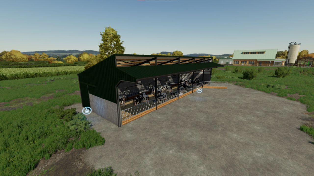 Five Bay Cow Shed FS22 - KingMods