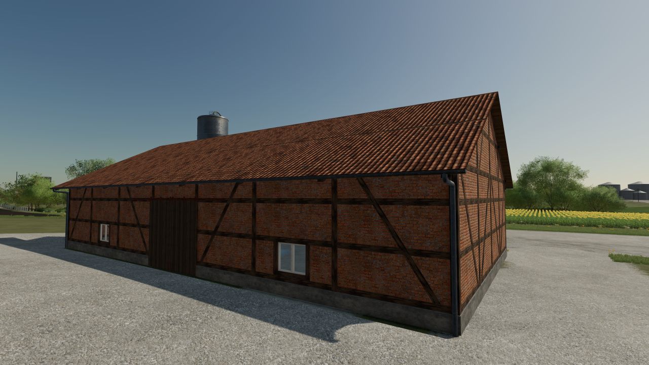 Half-timbered hall with storage for balls (Farming Dud Edition)