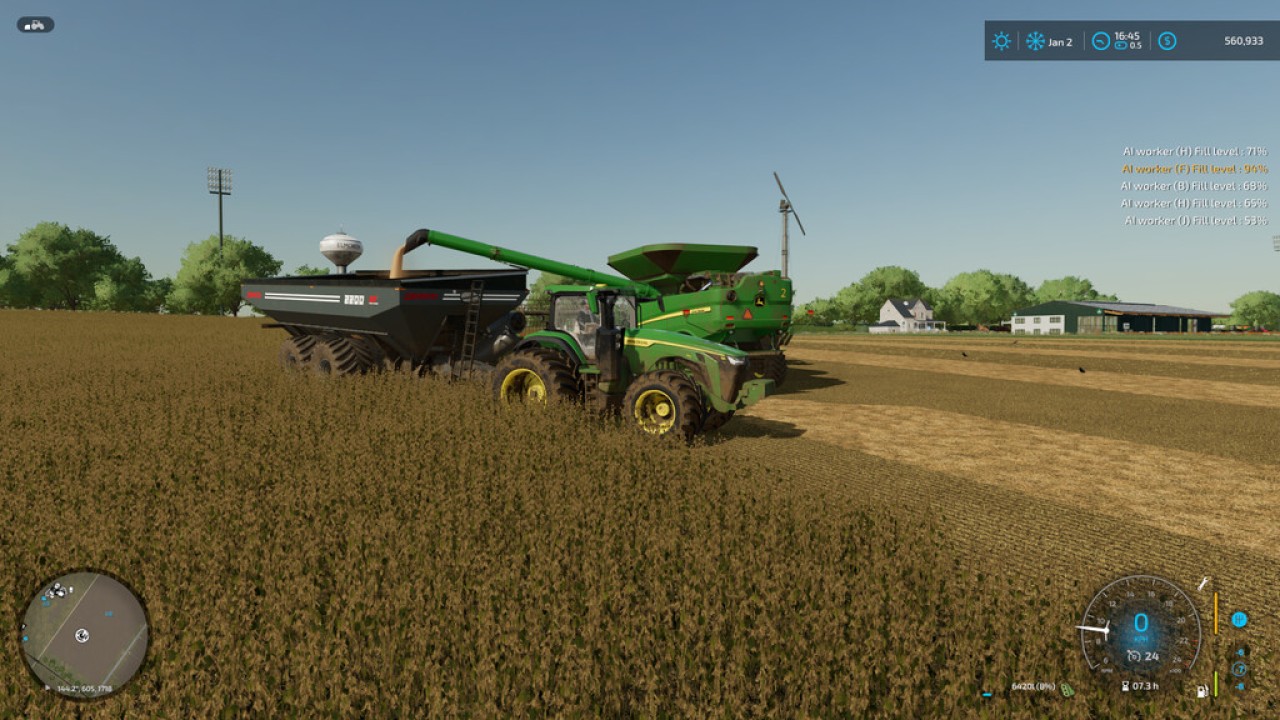 Harvester Fill Monitor FS22 - KingMods