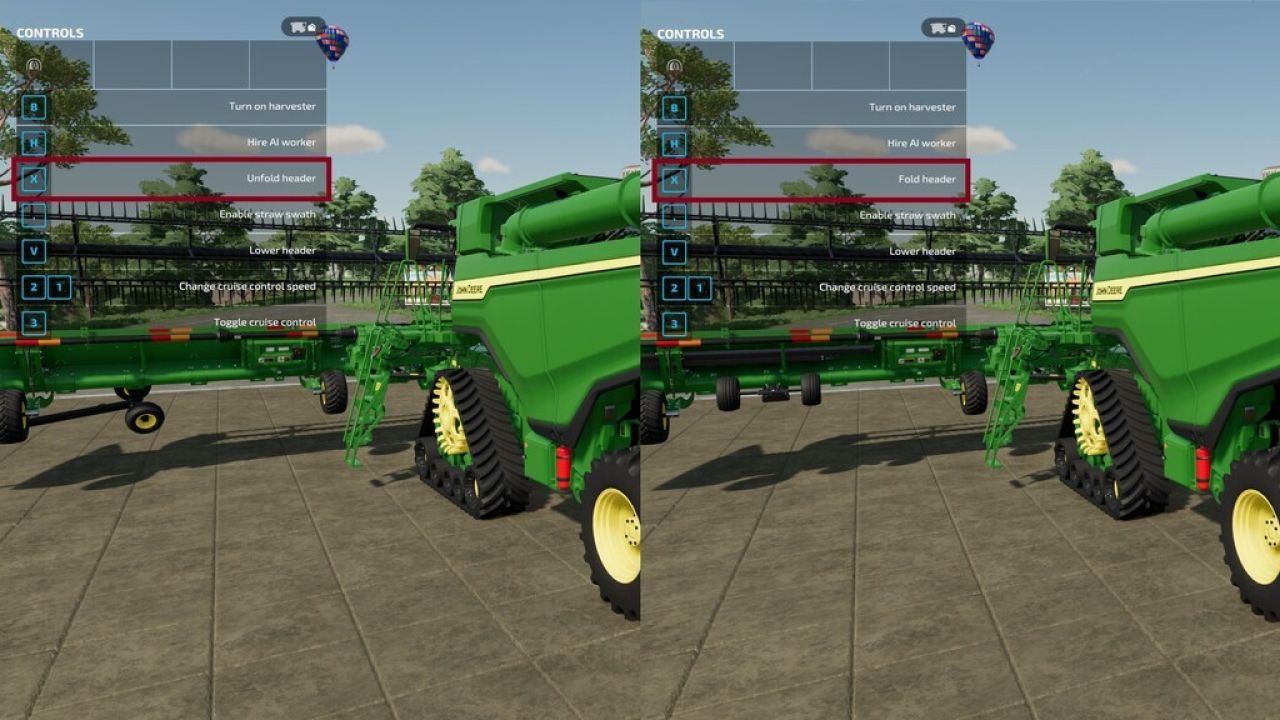 John Deere HD50F con carro con barra de corte integrada