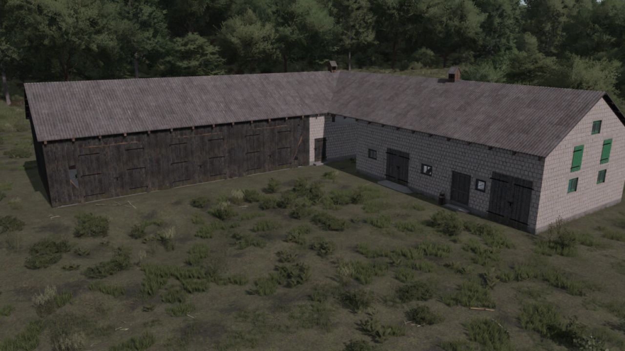 L-shaped Cowshed With Barn