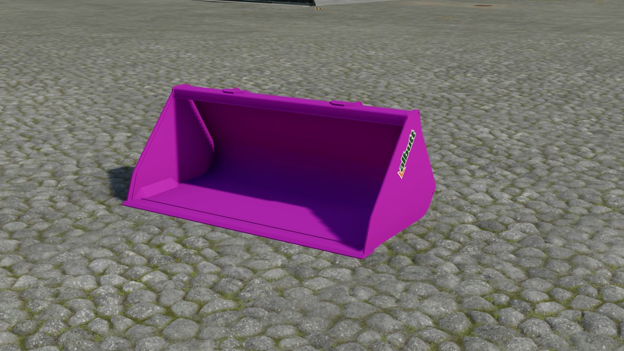 Large purple bucket for front loader