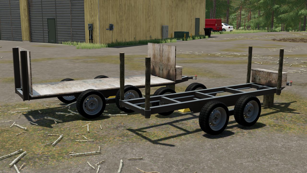 Old homemade style log trailer