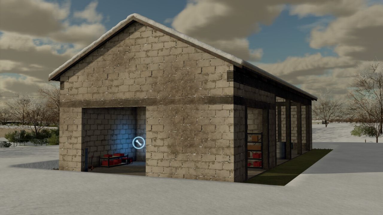 Open Garage With Workshop