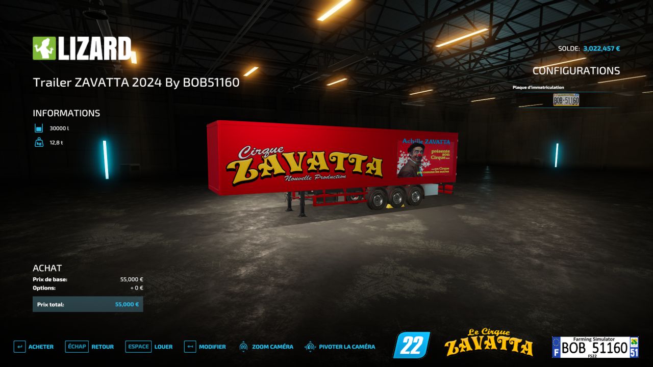 Pack of 2 ZAVATTA 2024 circus trailers