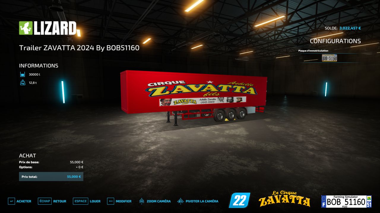 Pack of 2 ZAVATTA 2024 circus trailers