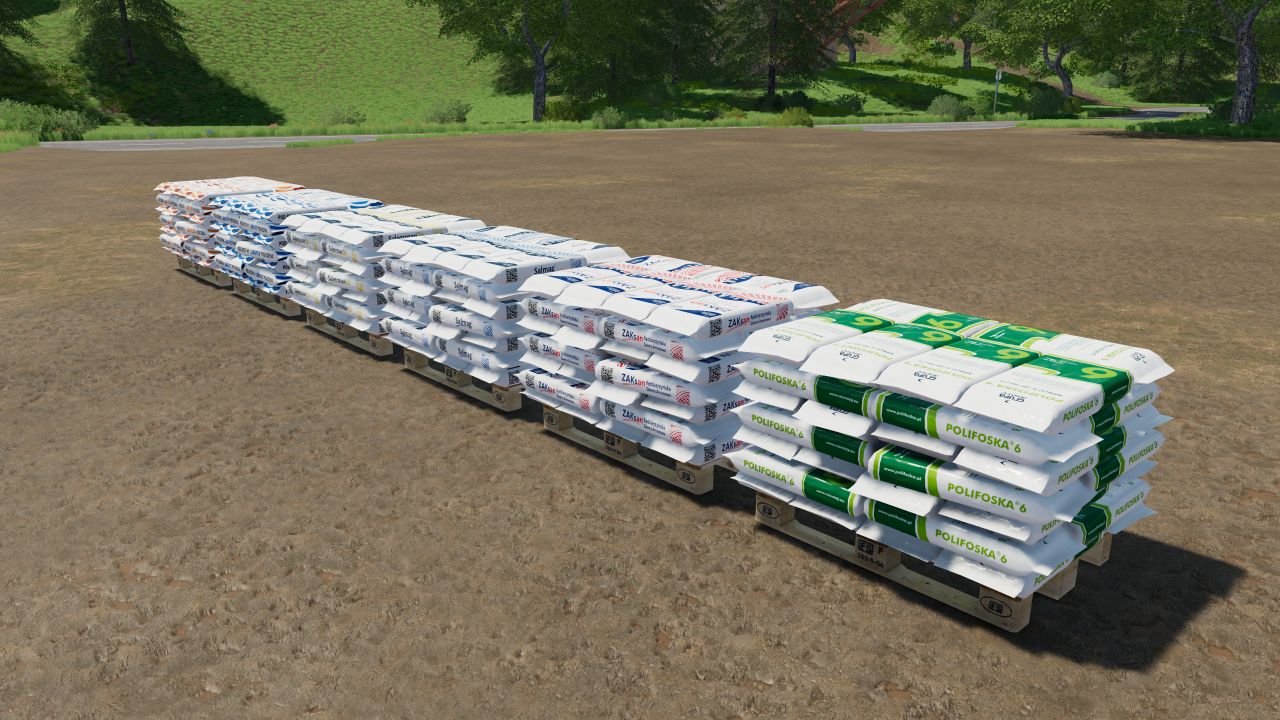 Pallets with polish fertilizer