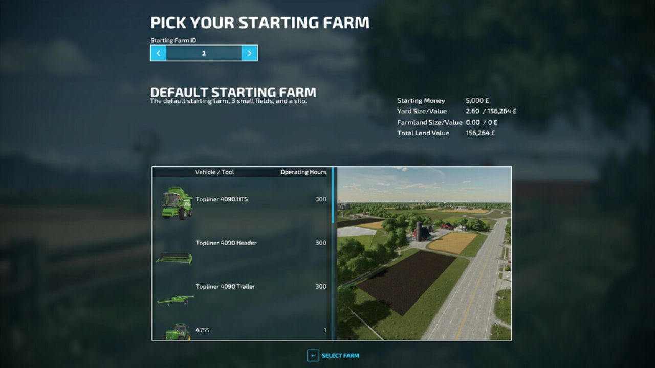 Pick Your Starting Farm