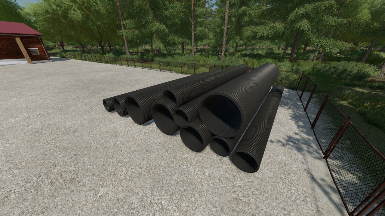 Placeable corrugated pipe set