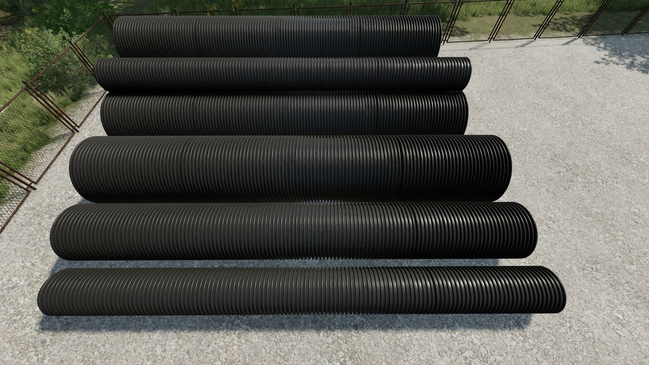 Placeable corrugated pipe set