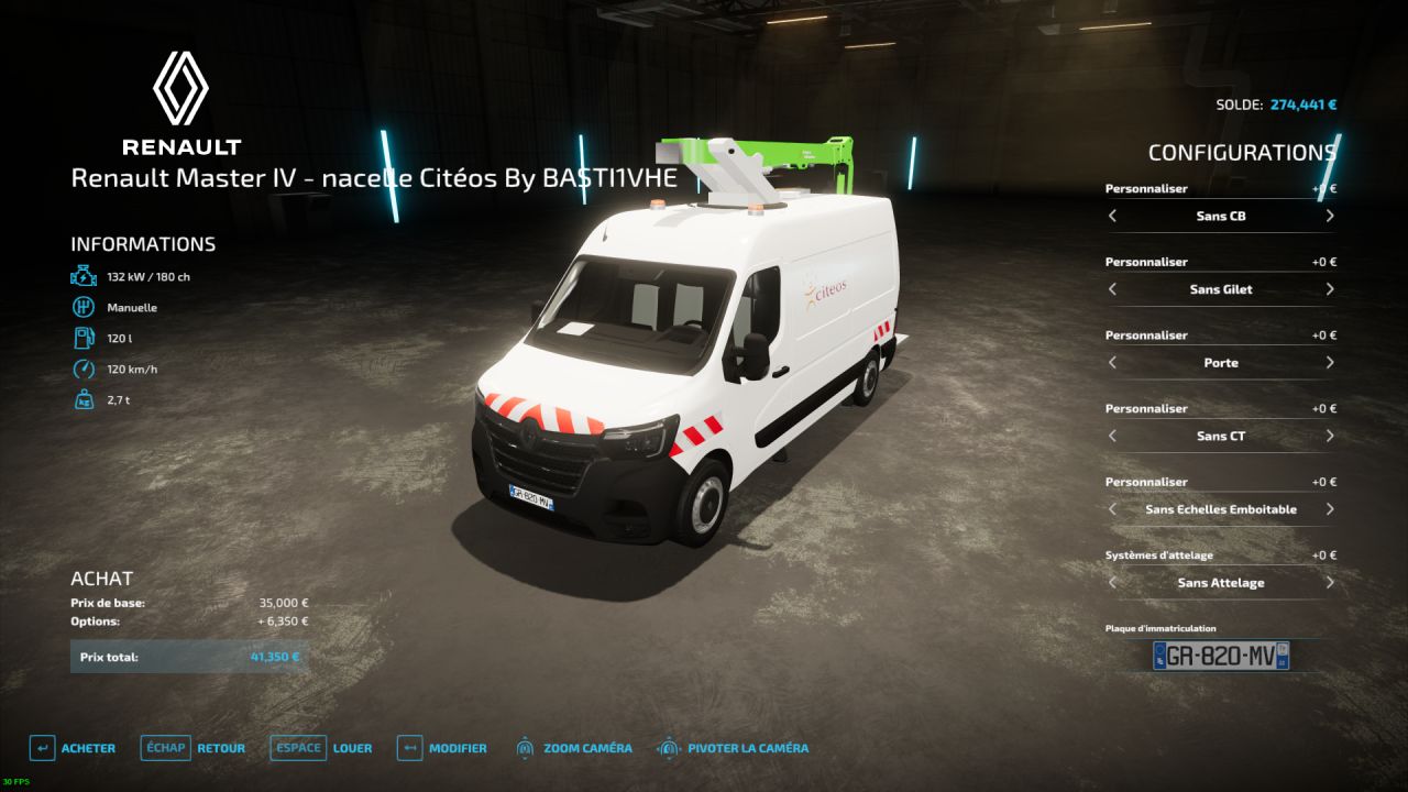 Gondola Renault Master IV „Citéos”