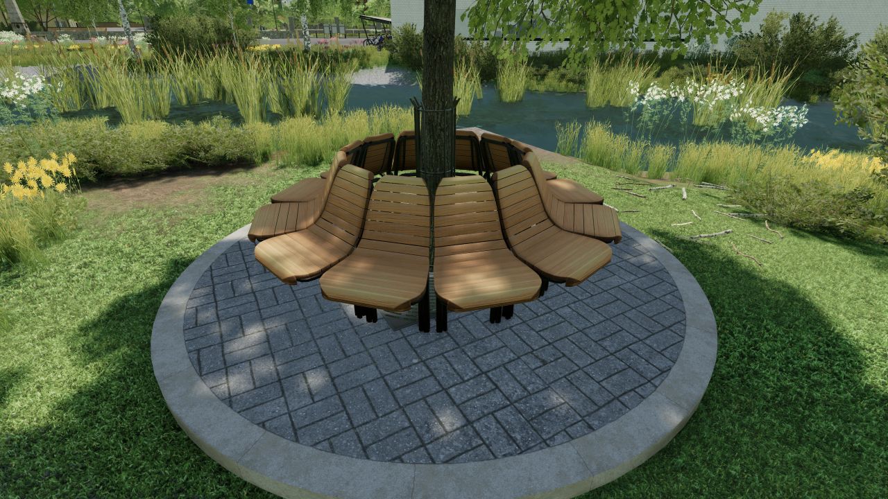 Round tree bench