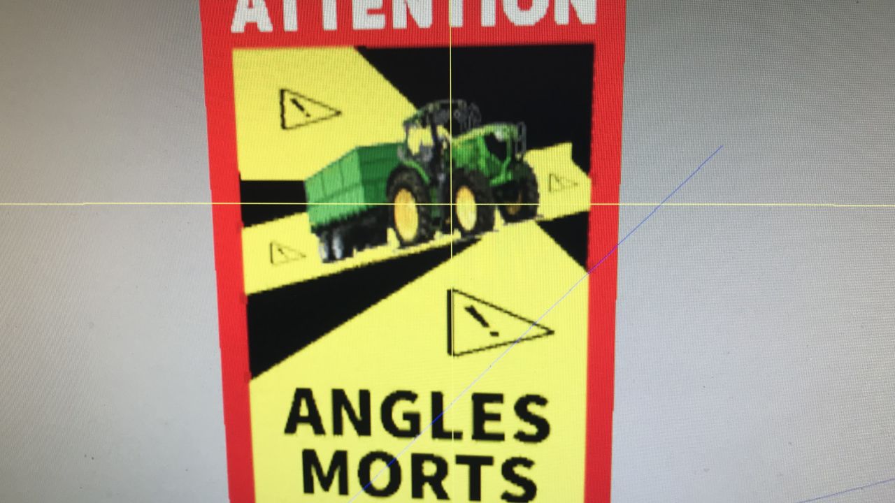 Autocollant "Angles morts" version agricole