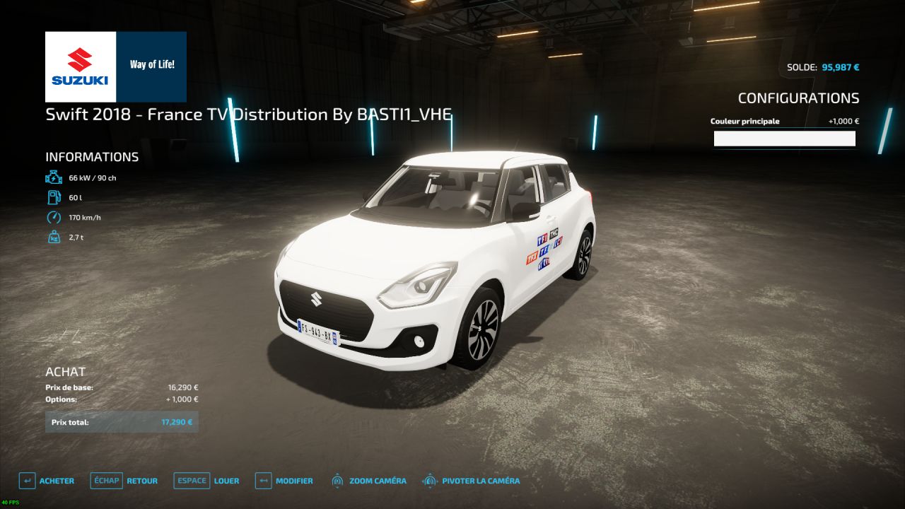 Suzuki Swift - French TV Channels