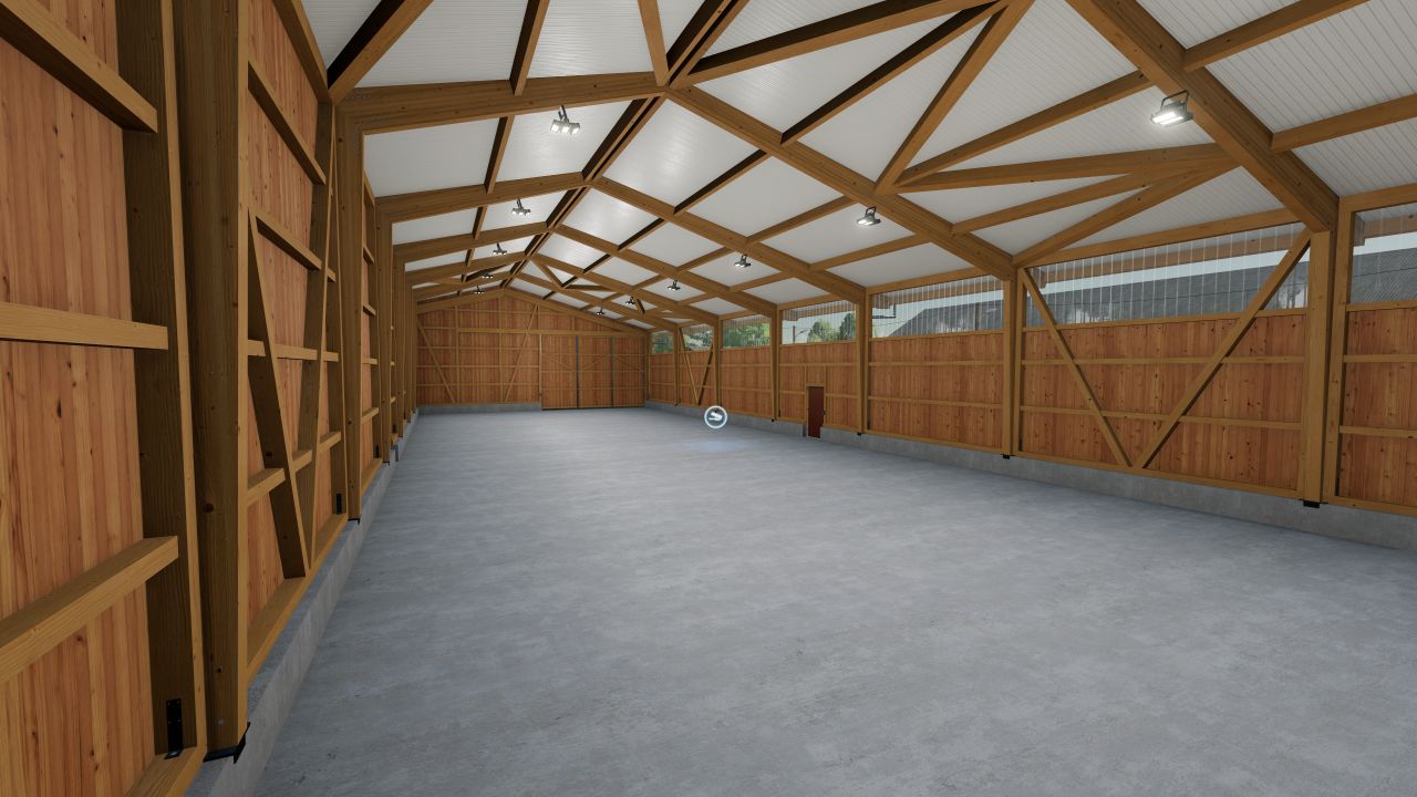 Hall en bois avec rangement pour balles (Farming Dud Edition)