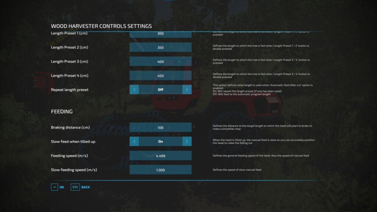 Wood Harvester Controls