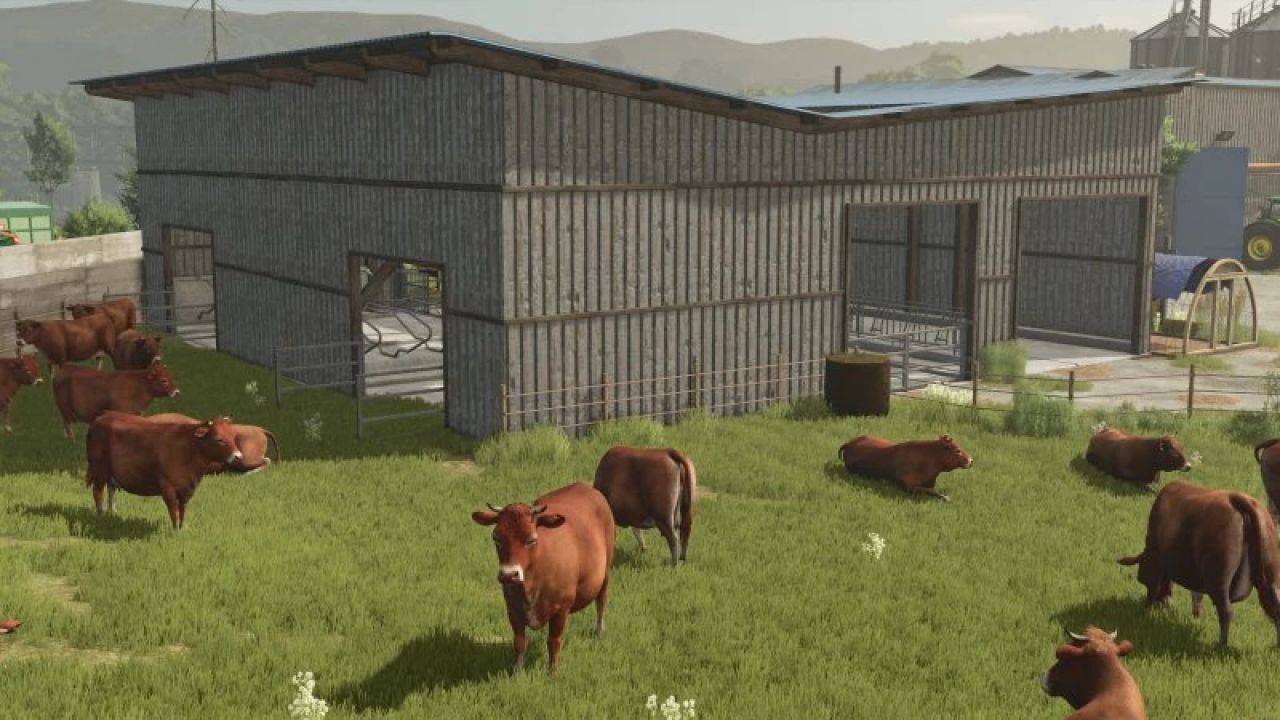 Barn with pasture