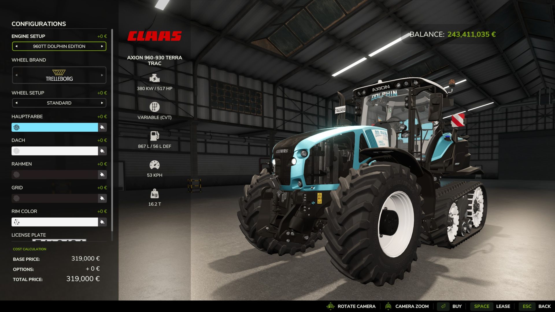 Claas Axion 960TT Dolphin Edition