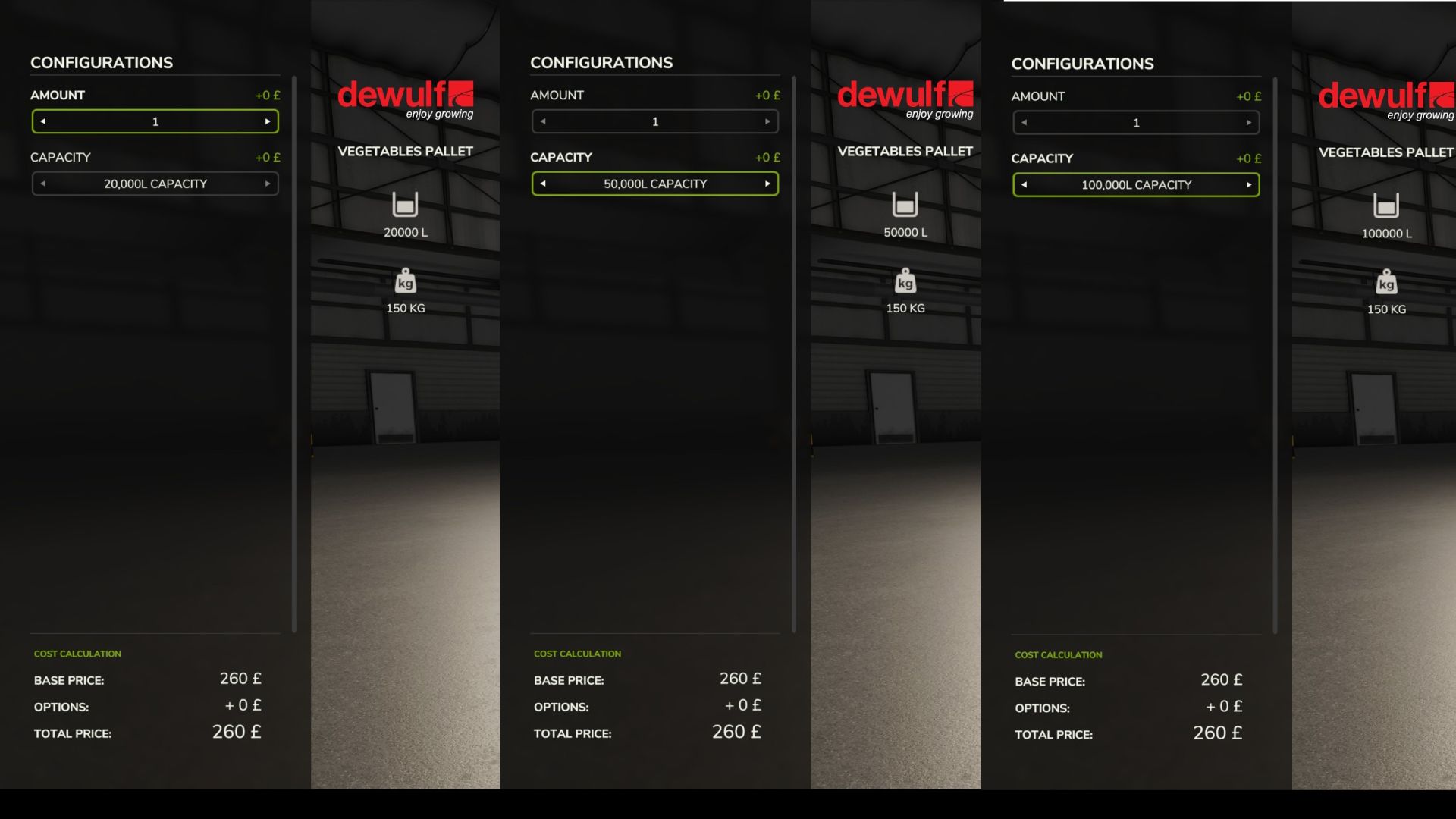 Dewulf P3PLProfi with configurable pallet capacity