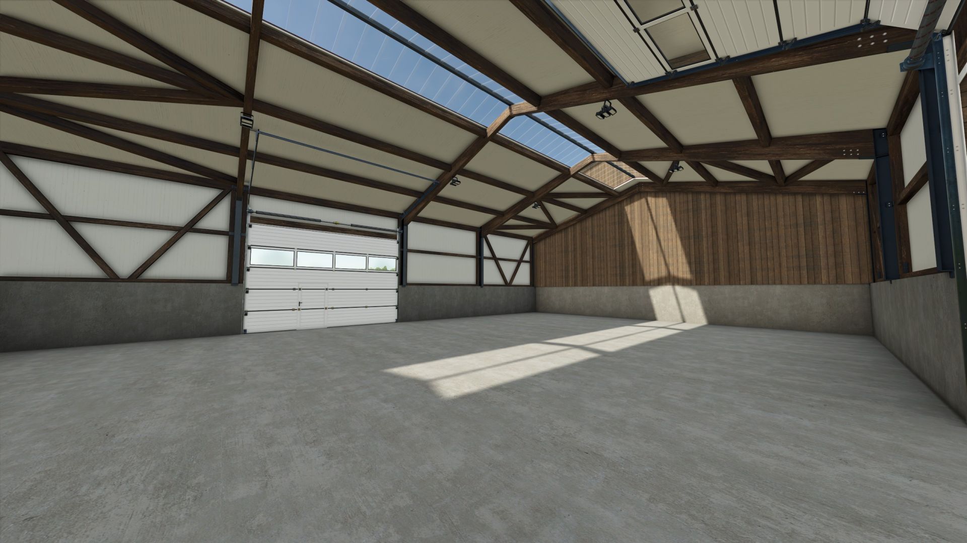 Garage avec atelier de véhicules en aspect bois