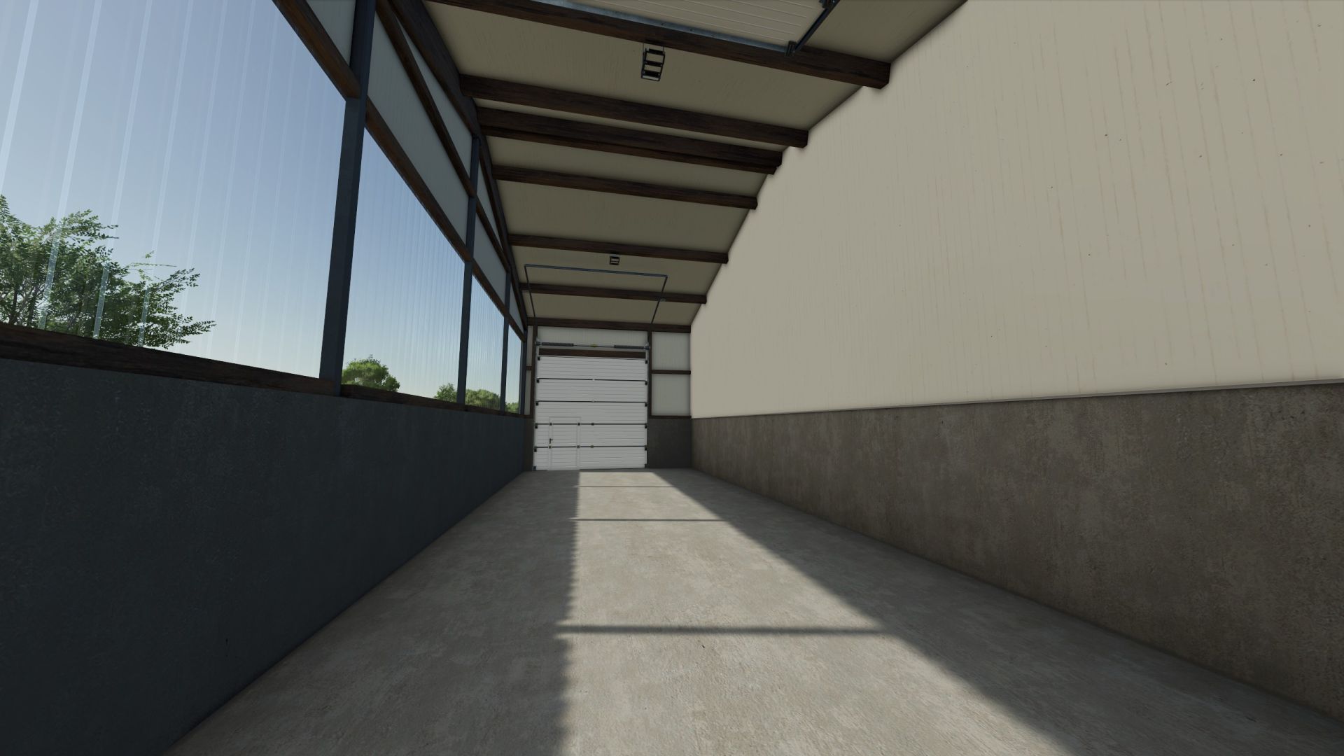 Garage with vehicle workshop in wood look