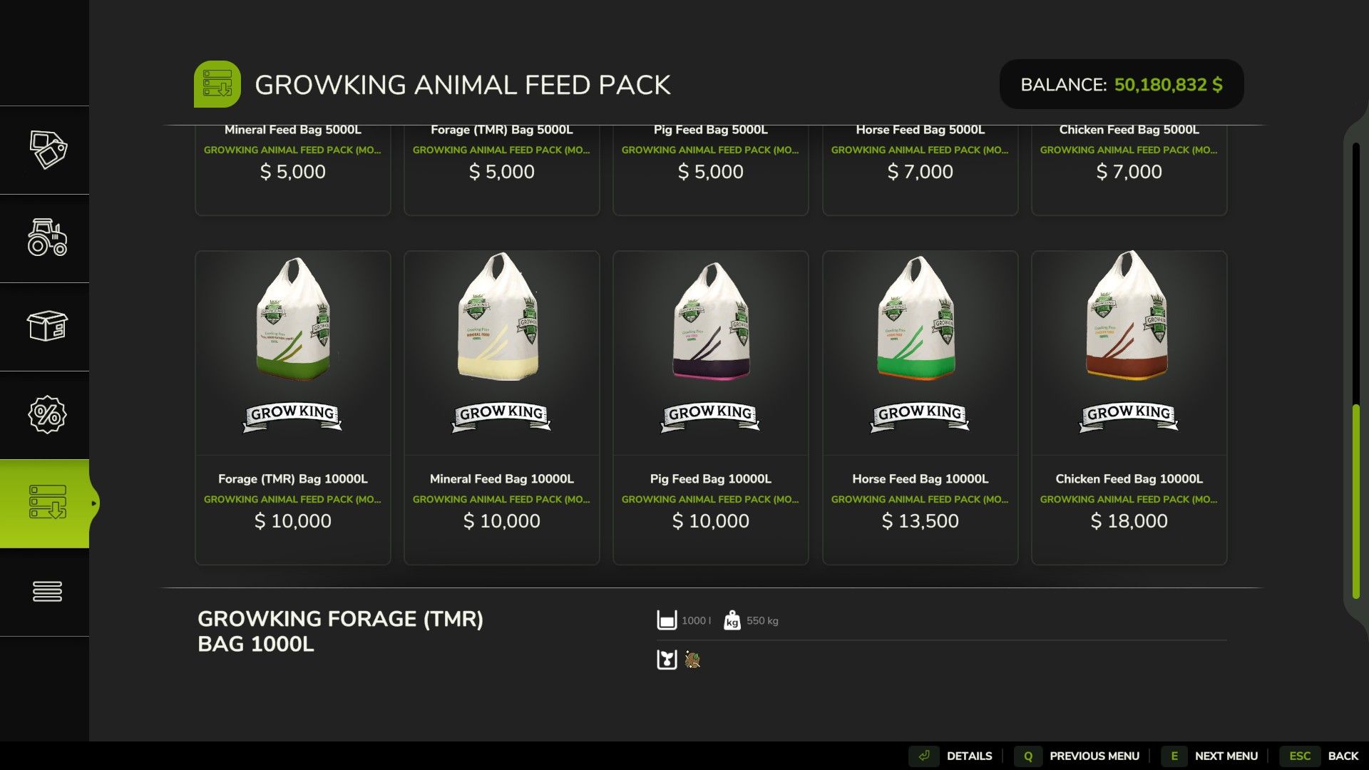 Pack d'alimentation pour animaux "GrowKing"